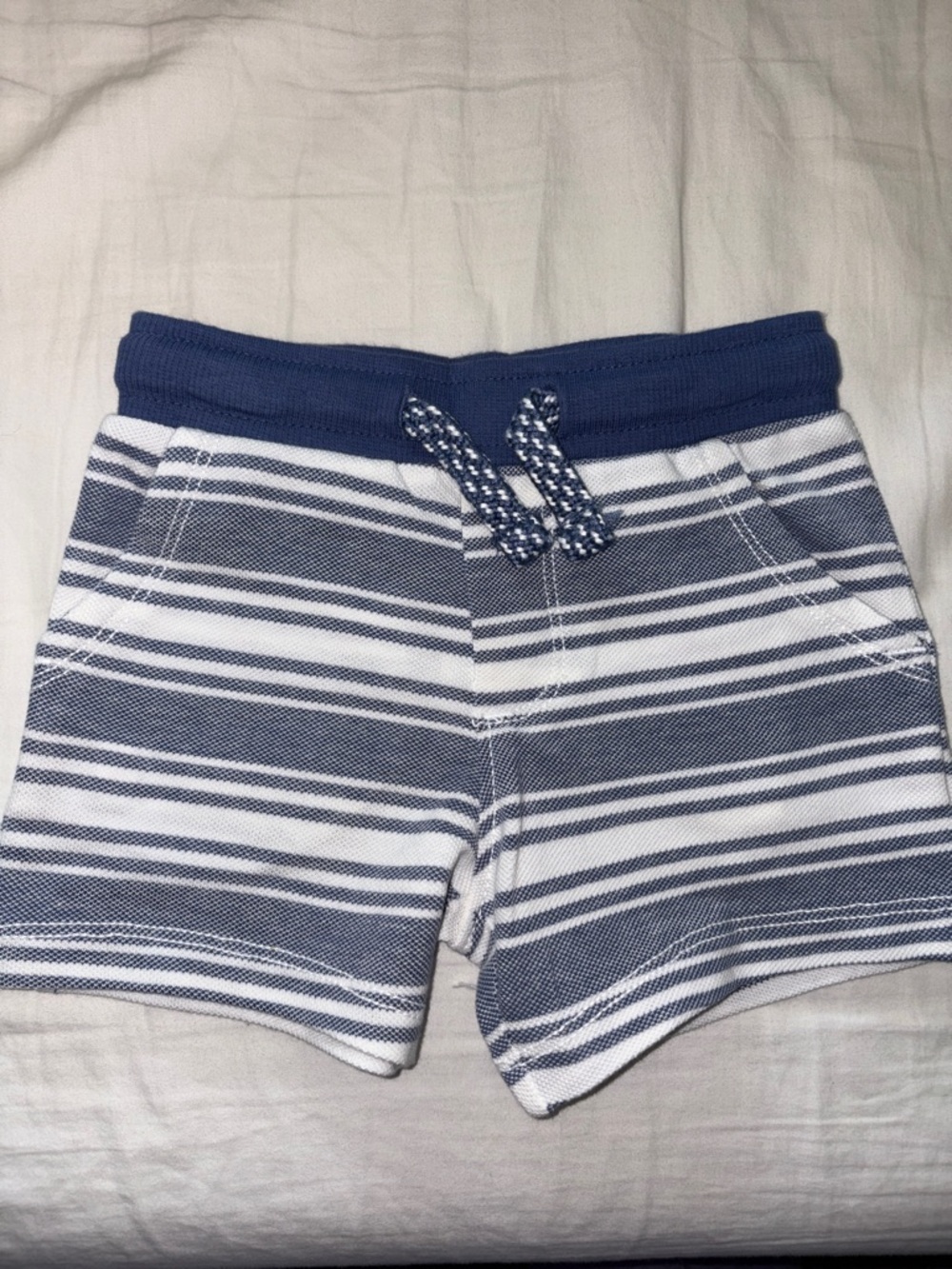 Tommy Bahama Navy & White Striped Baby Shorts 12 months